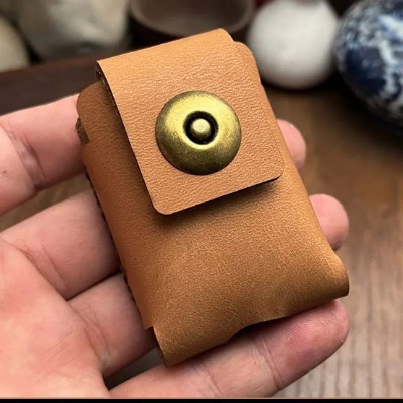 Прочный сшитый вручную защитный рукав из воловьей кожи простой фонарик чехол для