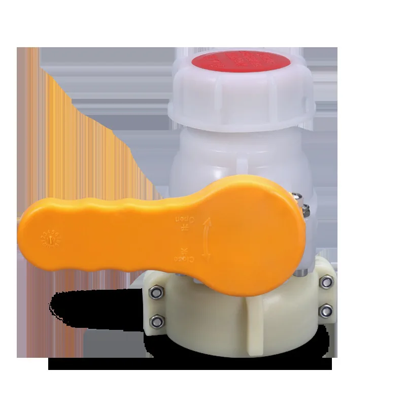 

Новый пищевой прочный шаровой кран DN50, 1000 л, пластиковый тоннный клапан, переключатель IBC, квадратная коробка, устойчивость к кислотам и щелочам