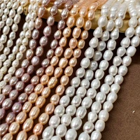 2 5 6 0mm millet pearls string with growth stria natural freshwater pearl semi finished necklace diy jewelry beads accessories