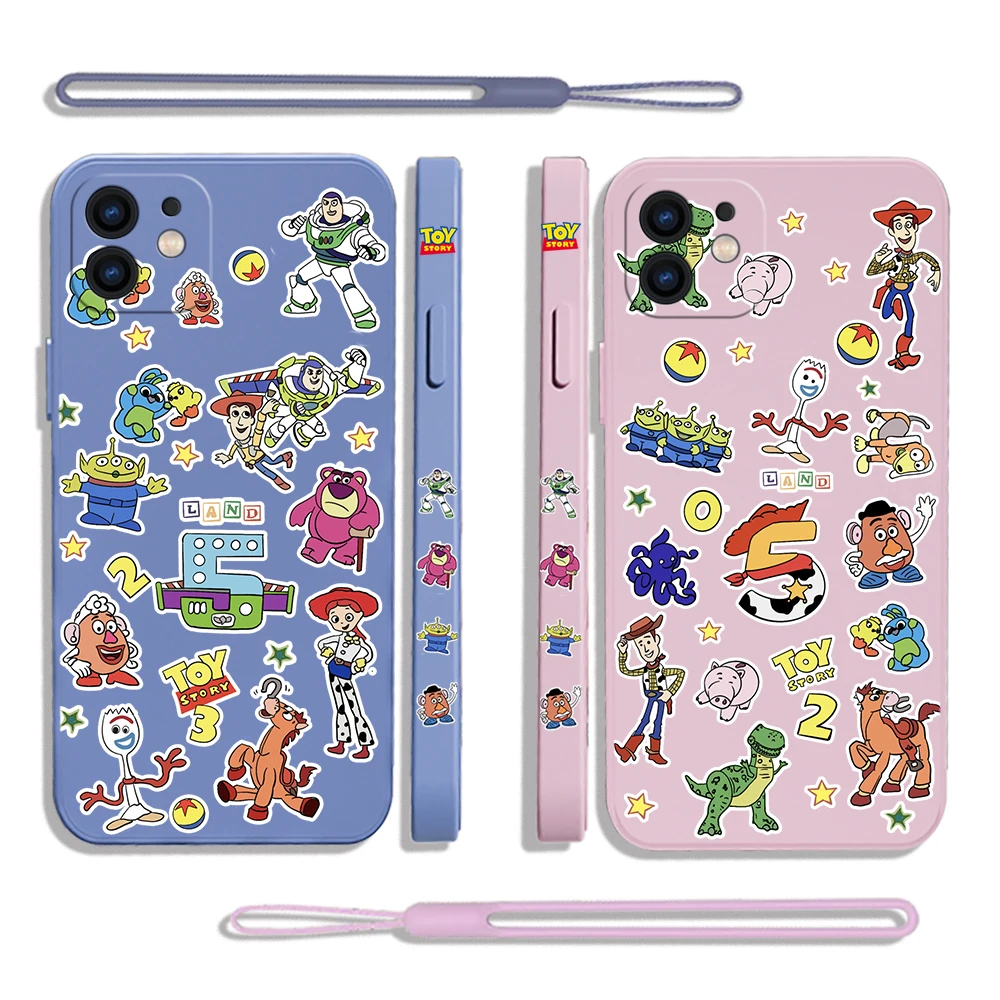 

Disney Toy Story Buzz Lightyear Phone Case for IPhone 14 13 12 11 Pro Max Mini X XR XS 8 7 Plus Plus Silicone Cover with Lanyard