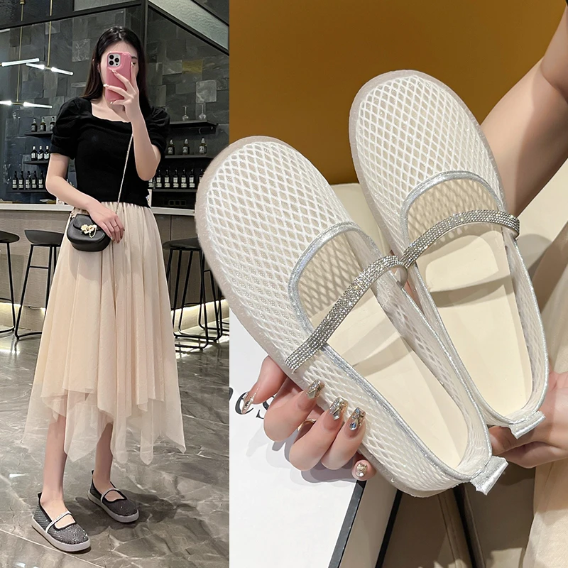 

2023 Summer Women's Flats Woman Sandals Luxury Trend Traf Heels Comfortable Shoe Flat Platform Beach Wedding Bride High
