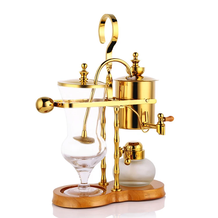 Top grade Commercial Gold Color Luxury Royal Vacuum Balancing Siphon Belgian Coffee Maker