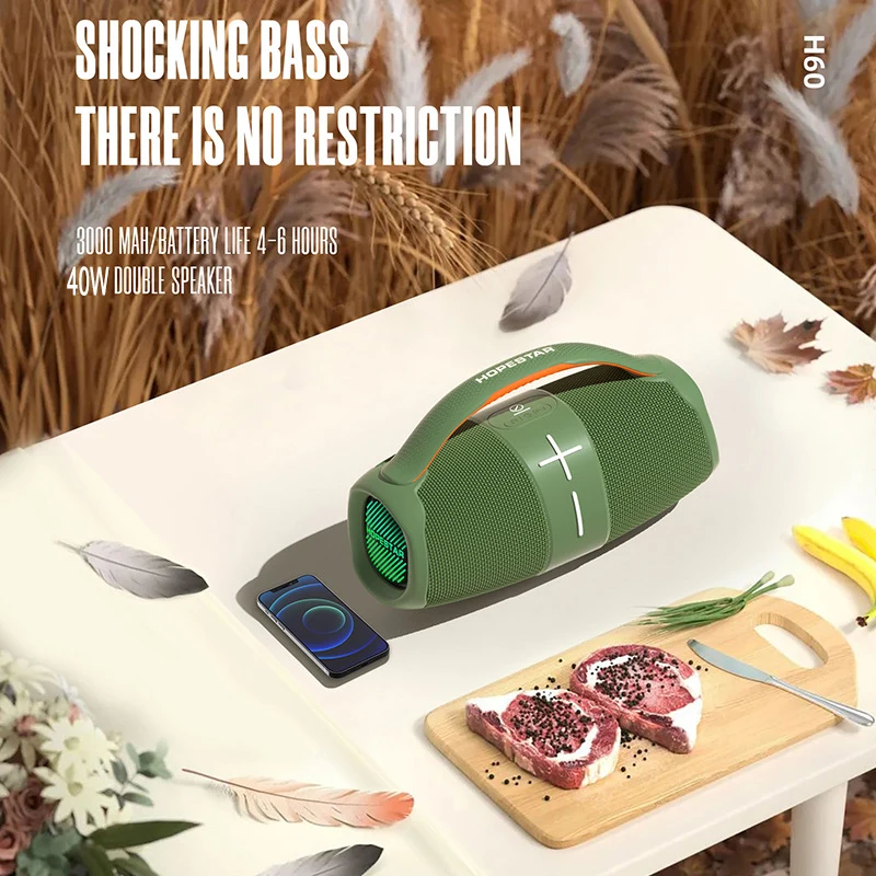 Оригинальный HOPESTAR H60 40 Вт высокая мощность бумбокс портативный Bluetooth супер