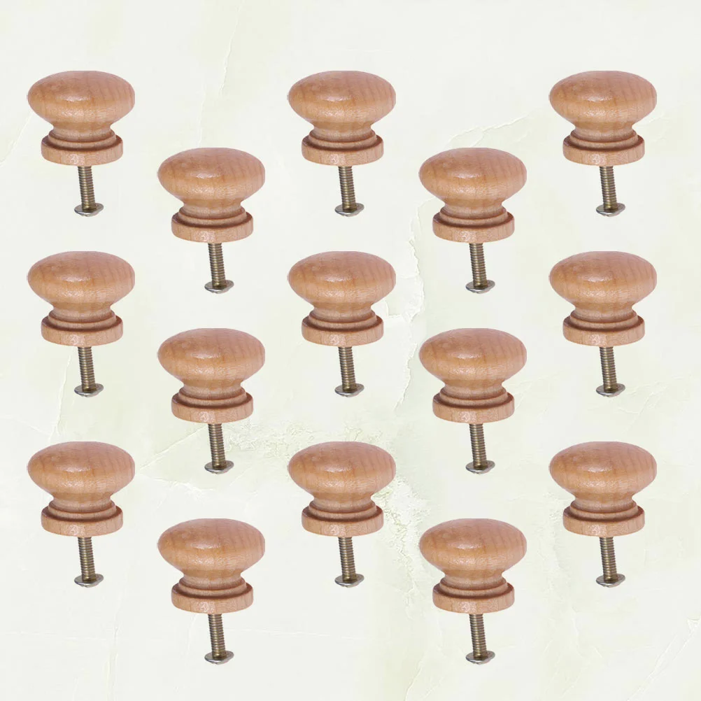 

Knobs Knob Drawer Wooden Drawers Handle Cabinet Door Cupboard Furniture Handles Mushroom Supplies Decoration Wood Round Kitchen
