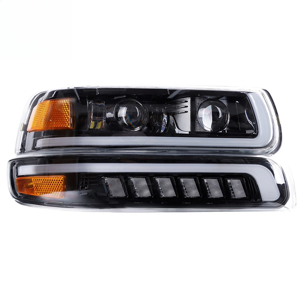 Фото Фары в сборе для Chevrolet Silverado 99-02, светодиодные автомобильные фары Saboban №3