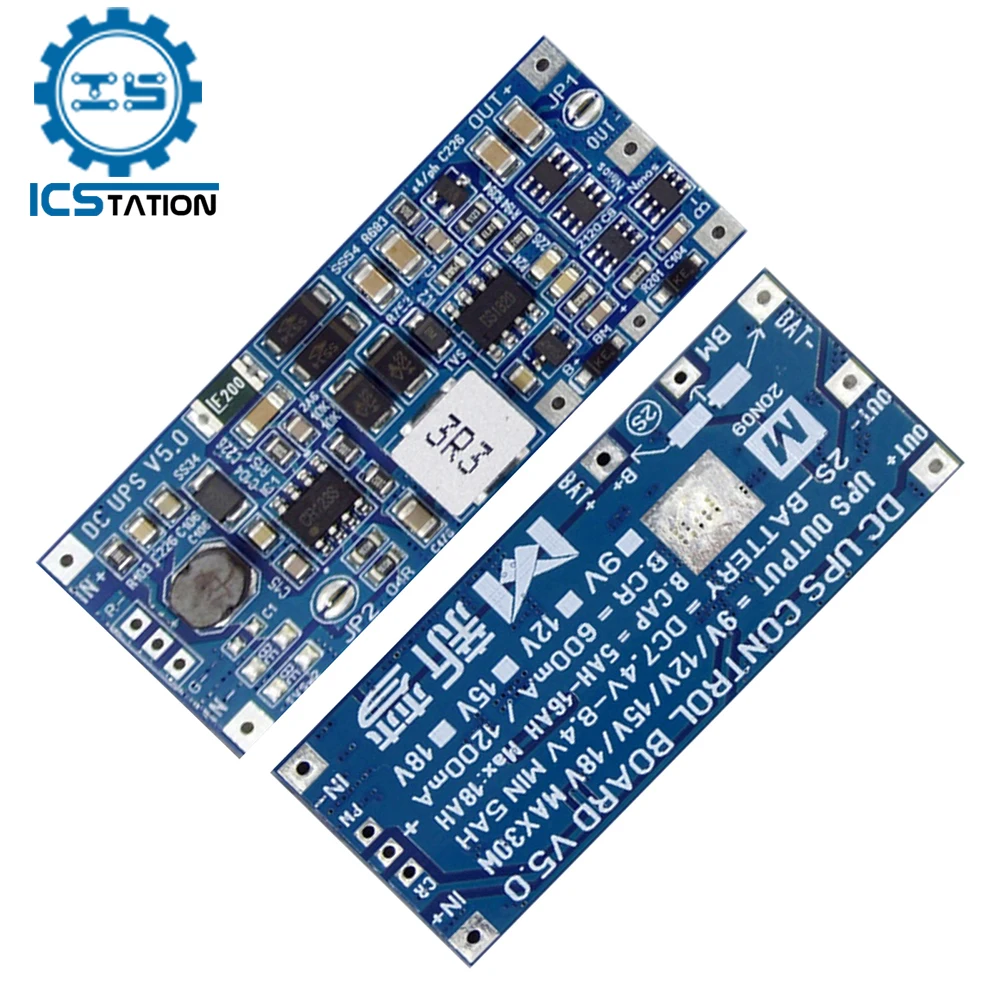 

DC 9/12V to 9-12V UPS Voltage Converter Protection Adjustable Power Supply Module 24W Charging Board for 2s 3.7V Lithium Battery