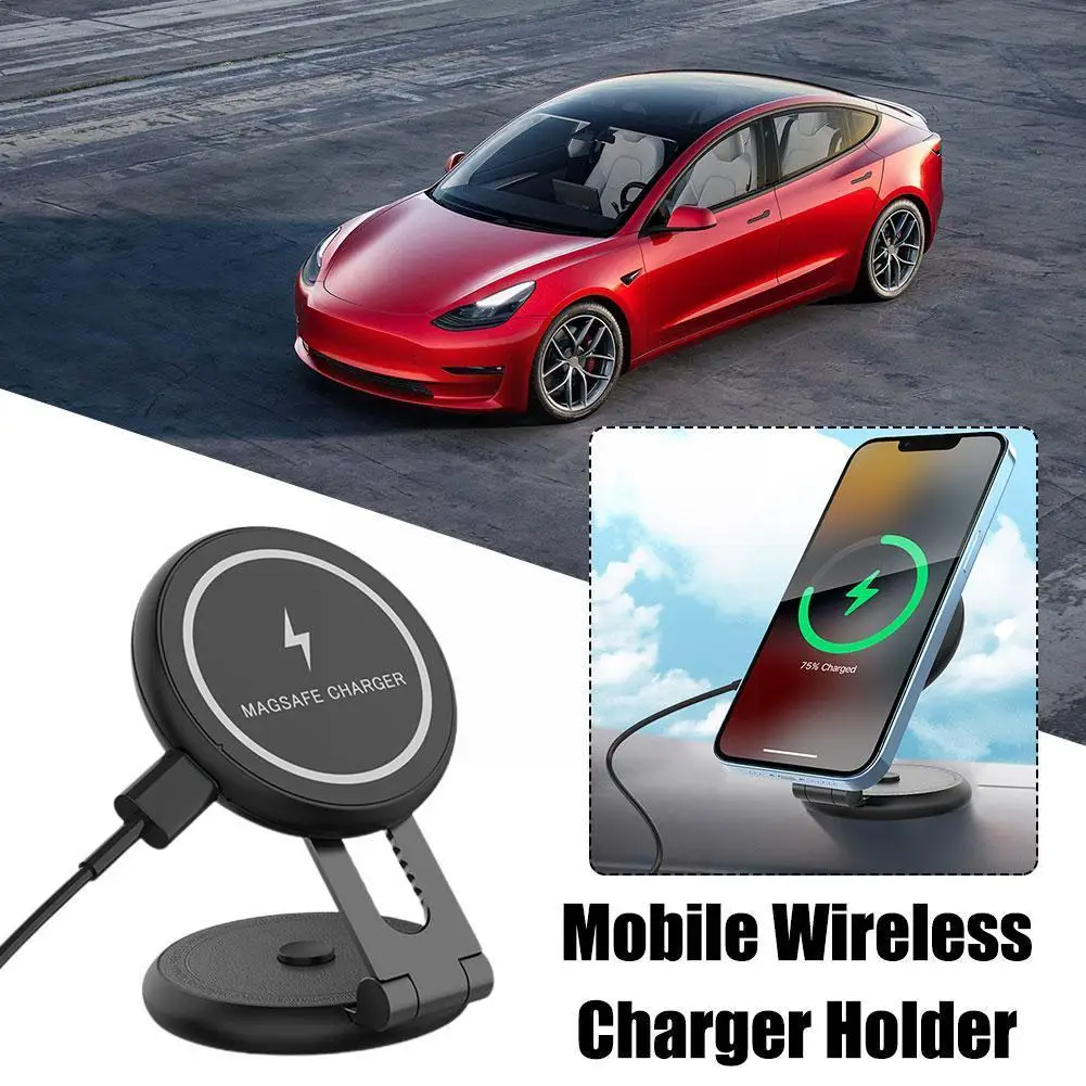

Magnetic Car Phone Holder for Tesla Model Y 3 Wireless Charger 360 Rotation Car Mobile Phone Stand Support For IPhone T6Q9