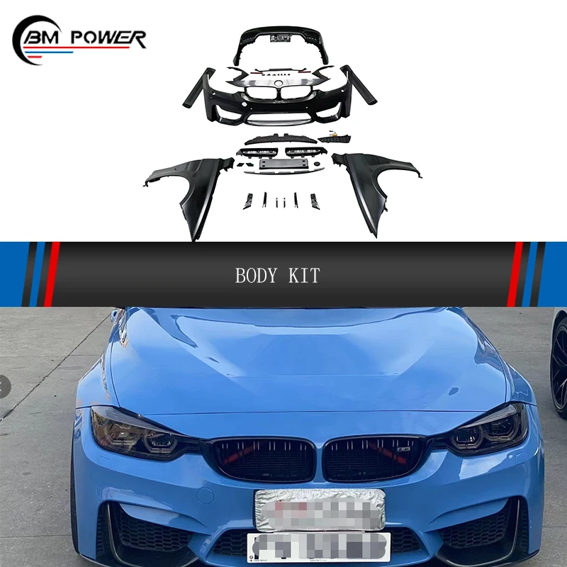 

1:1 Automobile Car Parts For 3 Series F30 M3 Wide Body Kit Front Bumper Rear Bumper Side Skirts Ovder Fenders