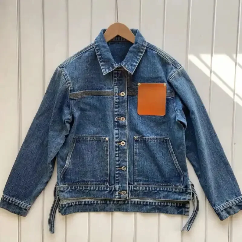 Новая роскошная оригинальная модная женская джинсовая куртка классического