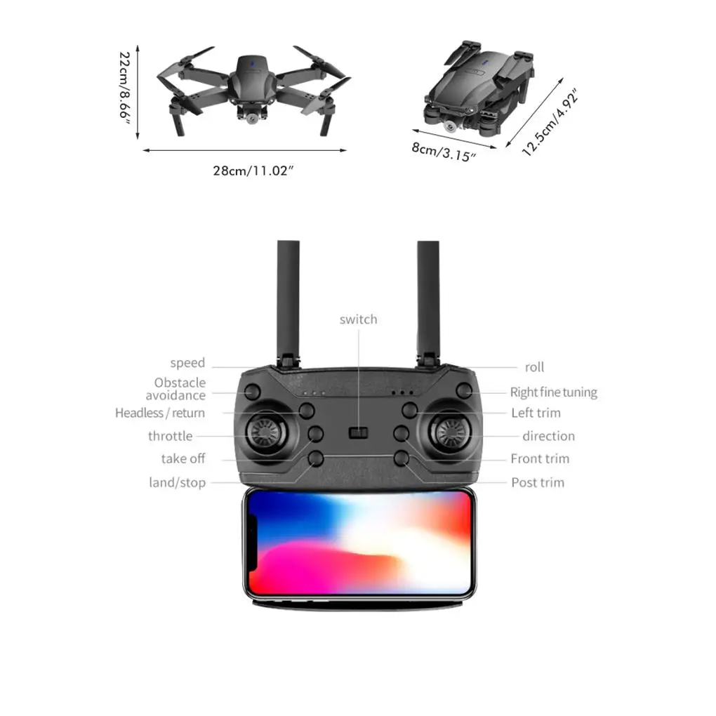 

H26 Remote Control Drone 3 Side Obstacle Avoidance Quadcopter 4K Dual Lens Optical Flow Helicopter RC Drone Airplane Toy