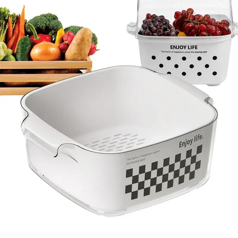 

Double Layer Vegetable Drain Basket Multifunctional Vegetable Washing Basket Fruits Strainer Colander Bowl Kitchen Gadgets