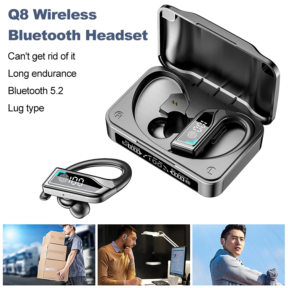 

Спортивные беспроводные Bluetooth-наушники с микрофоном, водонепроницаемые IPX6 наушники с крючками, Bluetooth-наушники, Hi-Fi стерео музыкальные наушн...