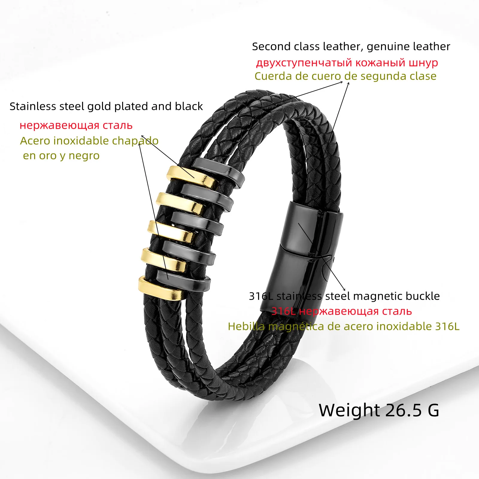 Мужской браслет из нержавеющей стали в европейском и американском стиле панк 10