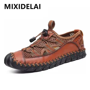 New Summer Breathable Men Sandals Fashion Roman Sandals Handmade Mesh Men Casual Shoes Platform Outd