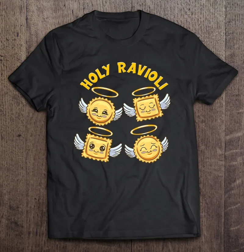 

Футболка мужская оверсайз с забавным рисунком Святой равиоли, итальянская еда, футболка с короткими рукавами