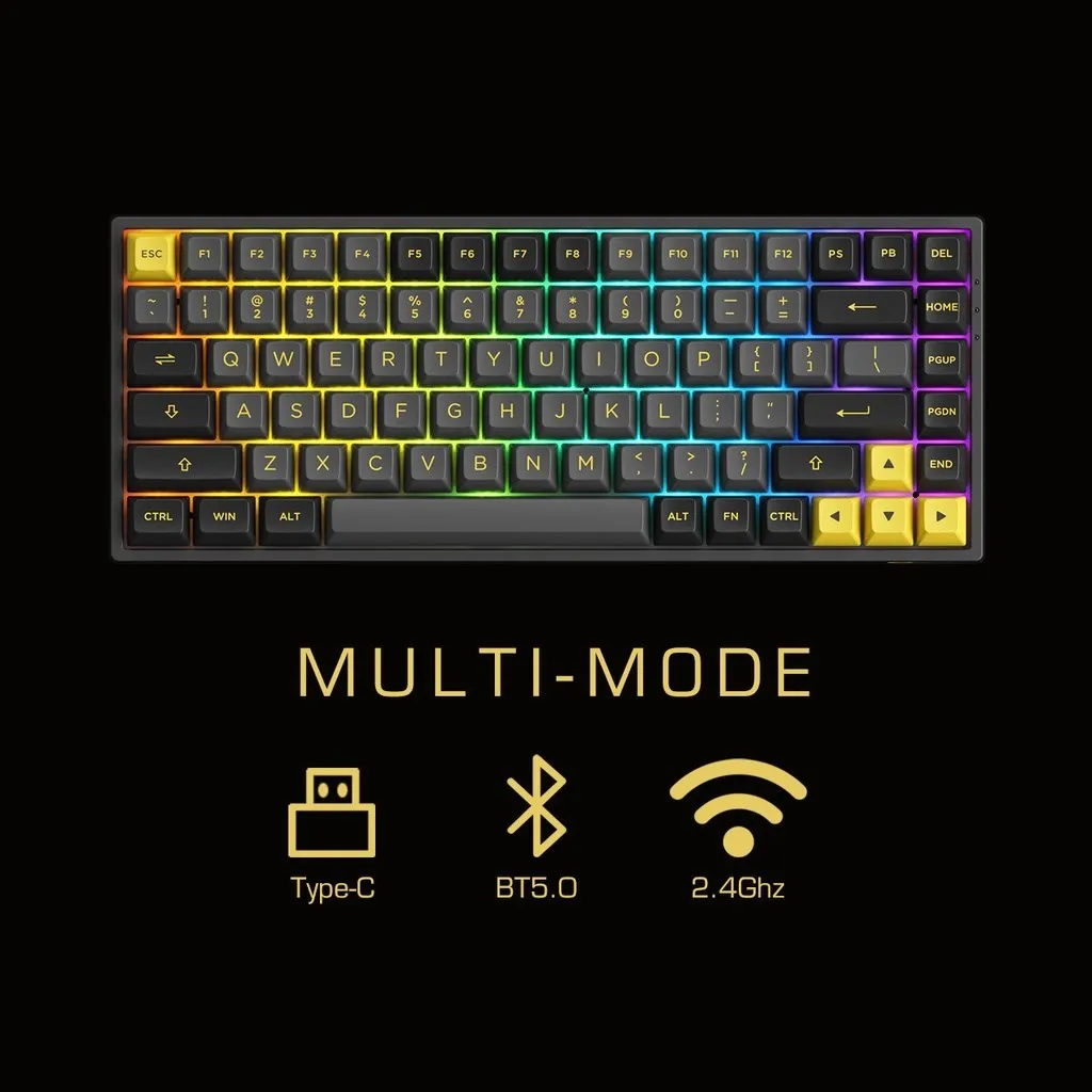 Akko 3084B Plus Black&ampGold Русская/Английская беспроводная механическая игровая