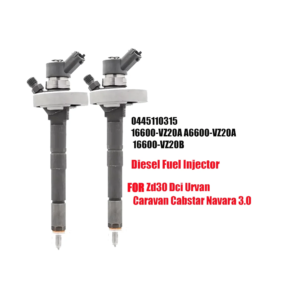 

Форсунка дизельного топлива 0445110315, 2 шт., 16600-VZ20B для Nissan Zd30 Dci Urvan Caravan Cabstar 3,0 16600VZ20A
