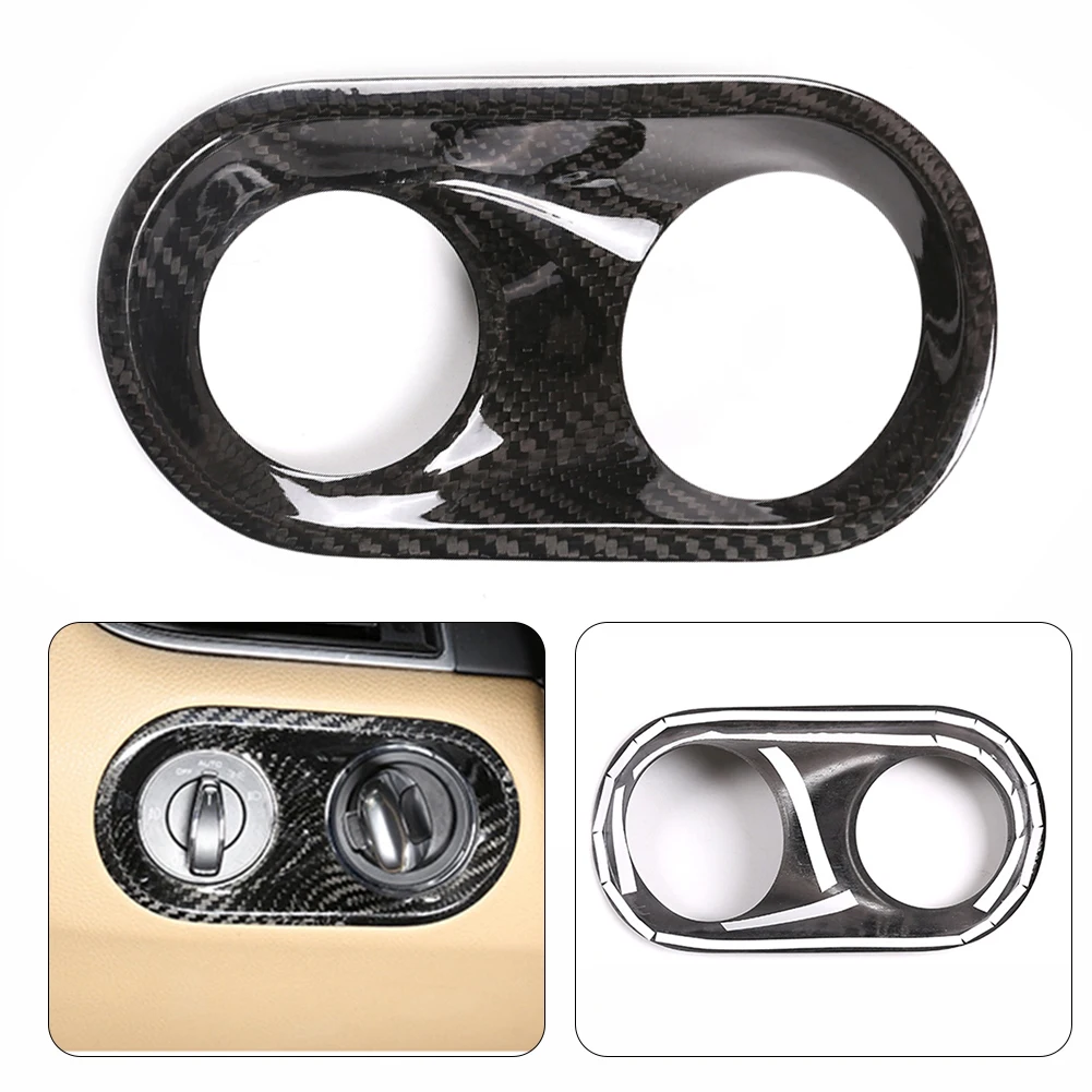 

1pcs ABS Decorative Stickers Cover Brand New Carbon Fiber Convenient Durable Headlight Switch High Quality Remove
