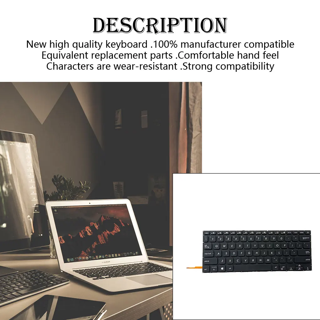 

Клавиатура с плавным вводом, блокнот с подсветкой, компоненты компьютера, пыленепроницаемые клавиатуры, замена для Asus Vivobook X415