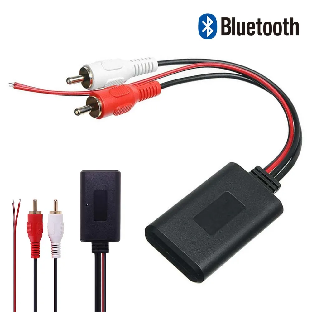 12V Bluetooth AUX Receiver Module 2 RCA Cable Adapter AUX Phone Call Handsfree MIC Adapter Radio Wireless Music Car