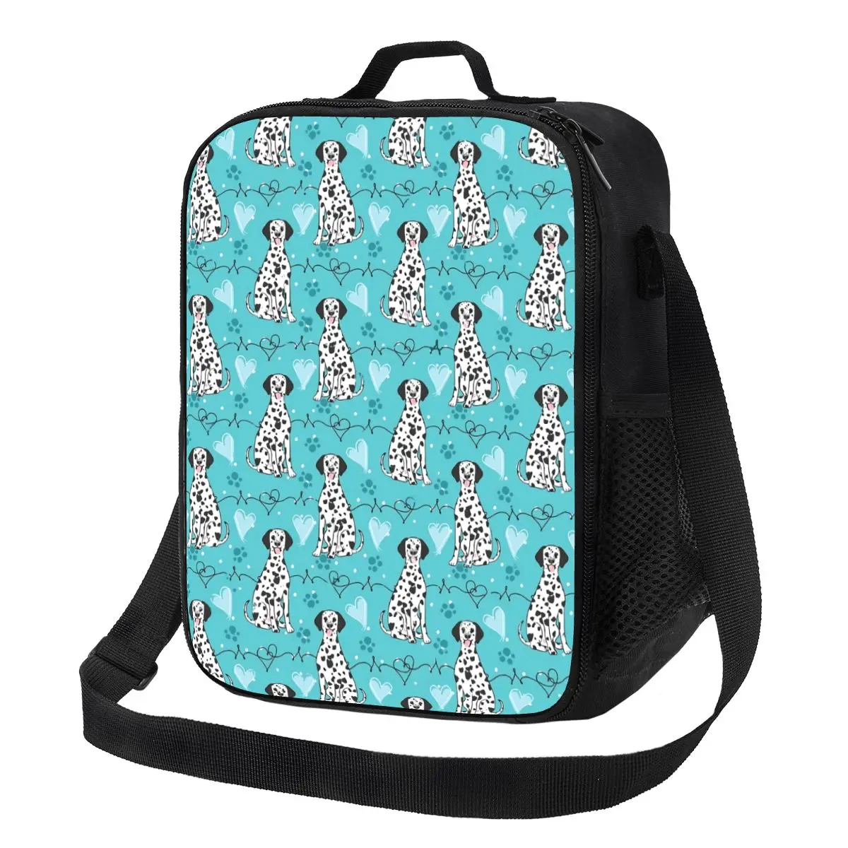 

Love Dalmatian Lunch Bag Black and White Aesthetic Lunch Box Travel Portable Thermal Tote Handbags Print Cooler Bag