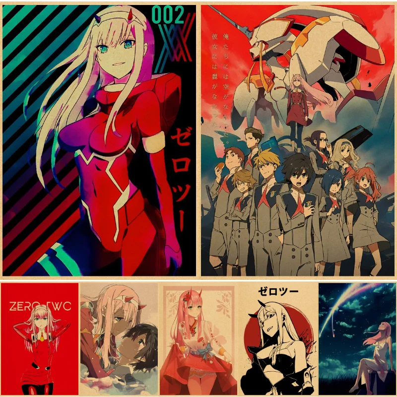 Darling in the Franxx Zero Two Wall posters affiche murale paper art print poster vintage decor bedroom paper poster vintage