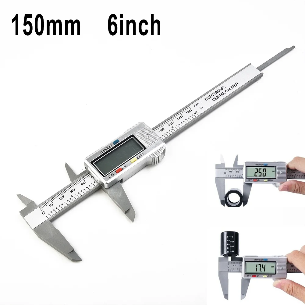 Digital Caliper Vernier Micrometer Electronic Ruler Gauge Meter 150mm 6-Inch LCD Display For Electronics Jewelry Craft Hand Tool