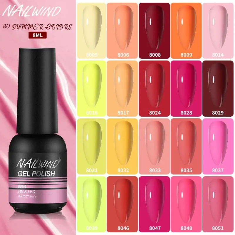 NAILWIND Гель-лак для ногтей Полупостоянный лак гибридный УФ-лак летнее верхнее и