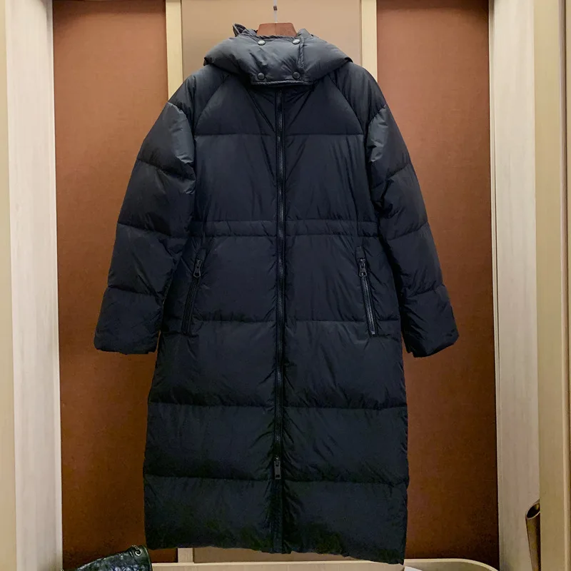 Winter Women's Down Jacket Loose Casual Hooded Long Coat Down Large Size Thickened Coat Warm Fashion Jacket