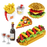 mini blocks moc fast food burger ice cream french fries diamond blocks diy puzzle assembly ornament childrens toys holiday gift