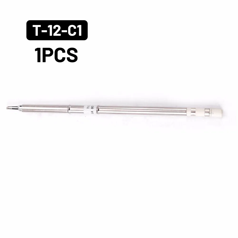 

T12 Solder Iron Tip 140mm Long Silver Welding Slotted Head High Antioxidant Melting Performance Power Tool Part Welding Products