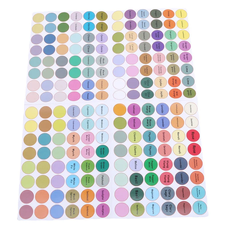 13mm Pre-Printed Essential Oil Bottles Cap Lid Labels Round Circle Stickers Colorful For ALL doTERRA Young Living Oils Organizer images - 6