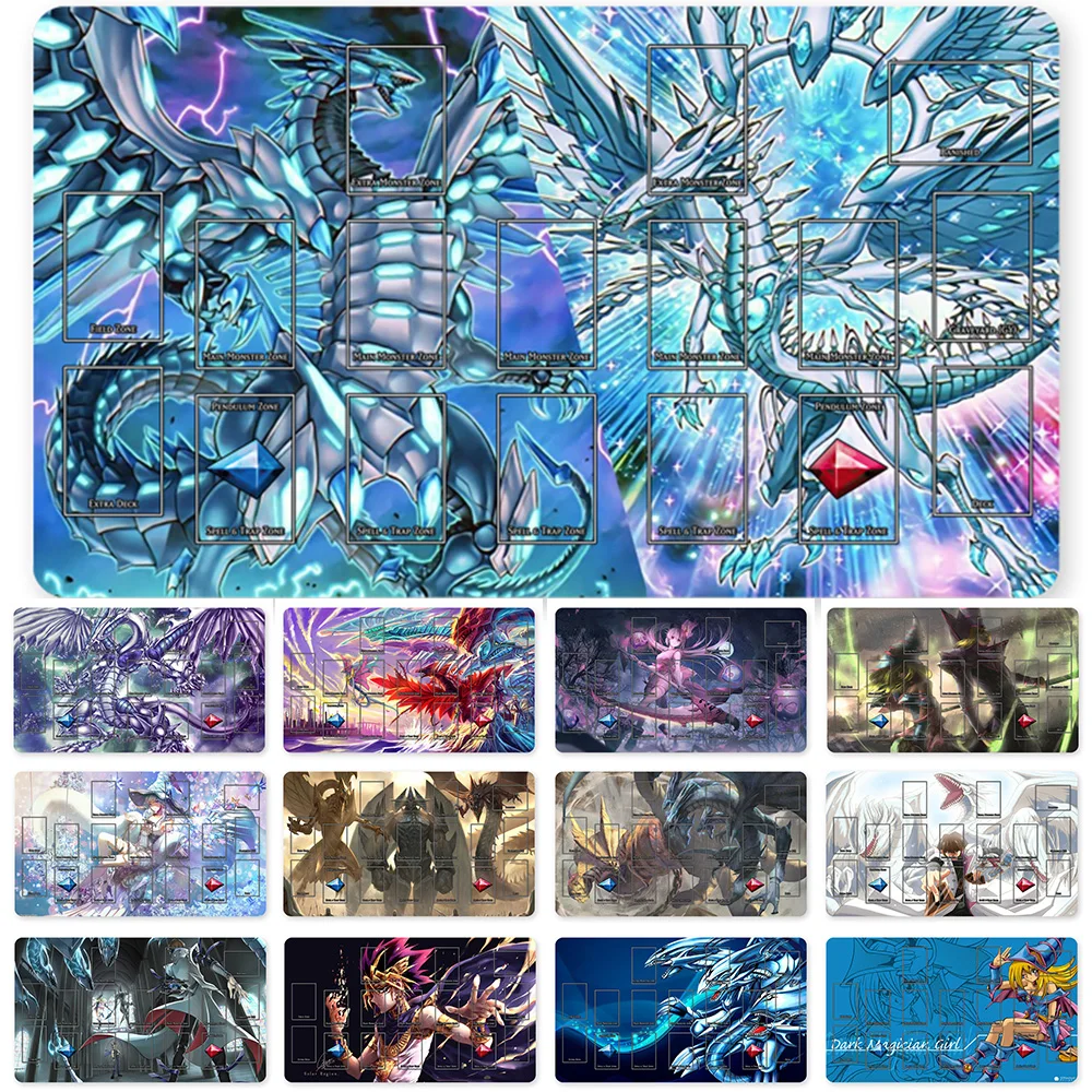 

HOT OCG Playmat Blue-eyes Ultimate Dragon Dark Magician Duel Monsters Playmats Compatible for YuGiOh TCG + Free Bag - ygo (68)