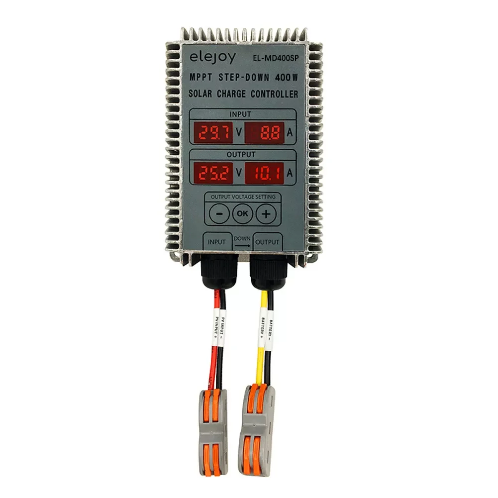 

200W/300W/400W MPPT Step-down Real-time Tracking Solar Battery Recharging Controller LED Display 10~30V Voltage Adjustable