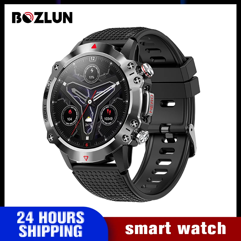 

BOZLUN New Smart Watch Outdoor Sport Bluetooth Call Watch 1.39 Inch Screen 450mAh IP68 Waterproof Smartwatch Men for IOS Andro