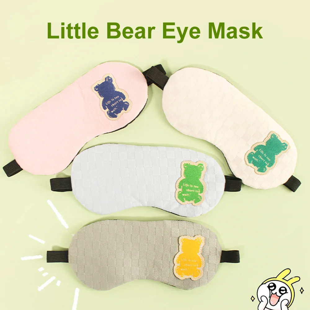 

Sleep Mask Plush Sleeping Eye Cover For Children Relax Eyes Bandage Cute Cartoon Bear Mask Travel Women Blindfold Dream Night