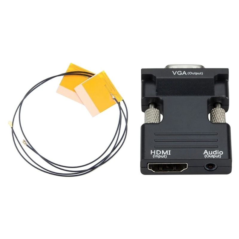 

New 1 Pair Laptop Internal Wireless Antenna Wifi & 1X HDMI Female To VGA Female Converter With Audio Adapter