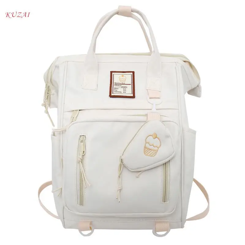 

KUZAI Double Zipper Multifunction Women Backpack School Bags Teenage Girls Student Shoulder Bag Laptop Backpack Cute Mochila