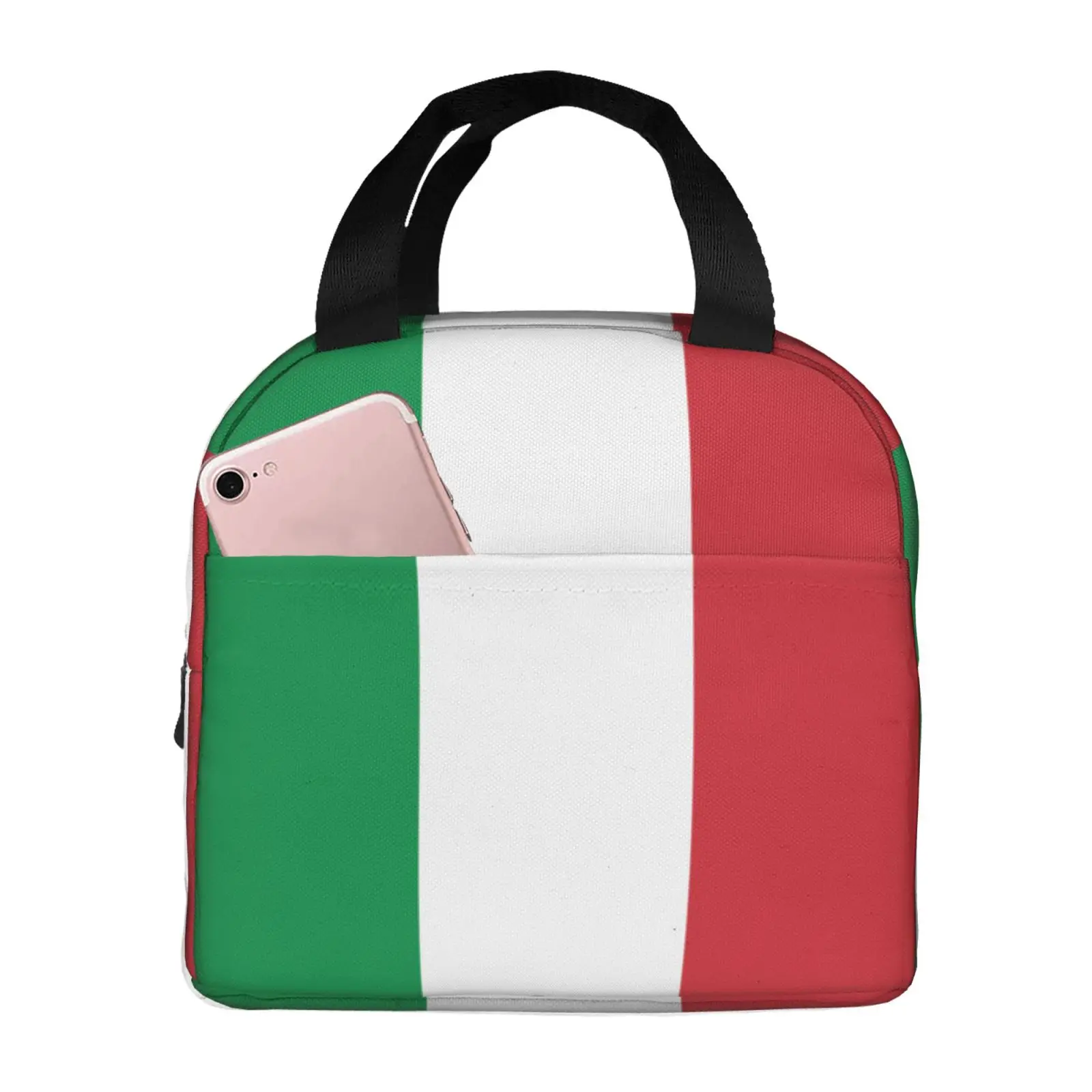 

Italy Flag Cute Tote with Lunch Bag for Men Women Kids Portable Fridge Thermal Bag for Office Work School Picnic Beach Camping