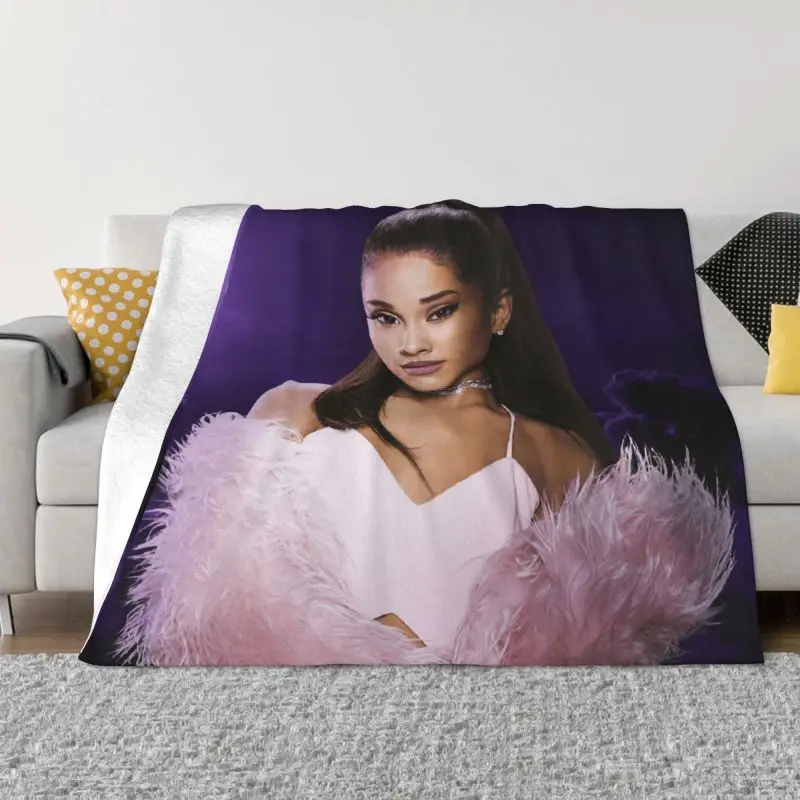 

Ariana Grande American Singer Blankets Warm Flannel Pop Rock Throw Blanket for Sofa Bedroom Bedding