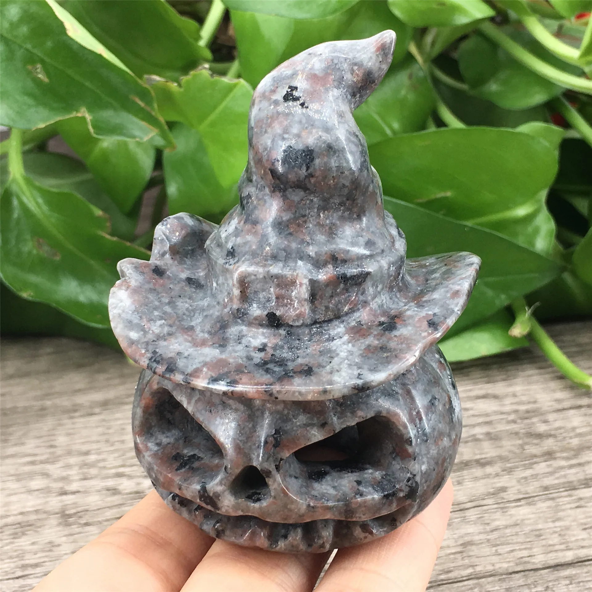 

Природный обсидиан, вулканический Ультрафиолетовый фантастический Yooperlite камень, минеральная шляпа, лампы тыквы, украшение для дома на Хэлл...