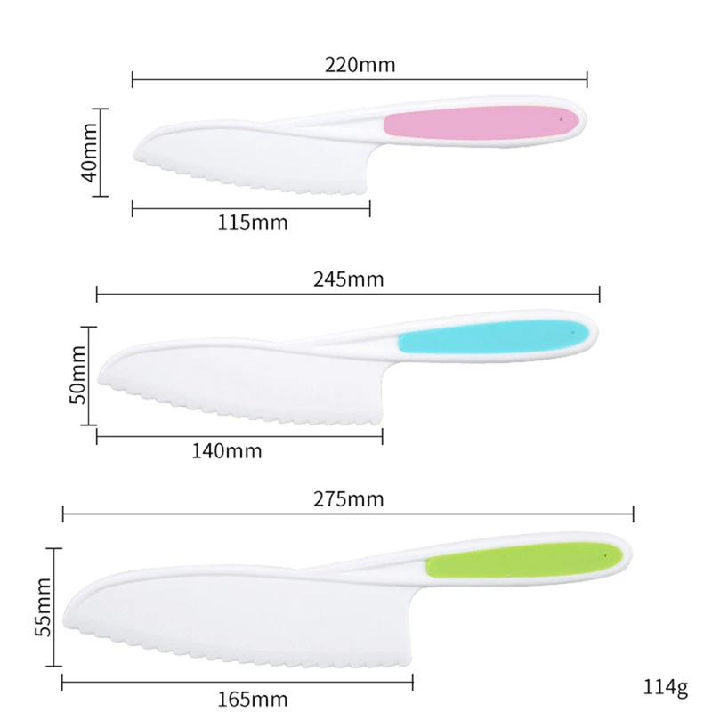 3 шт. детский нож для торта пластиковый фруктов овощной детского сада хлеба