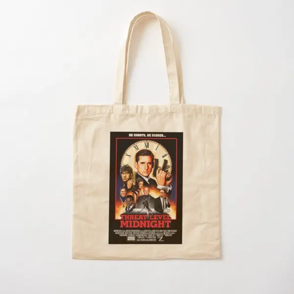 

Threat Level Midnight Cotton Canvas Bag Shoulder Bag Handbag Women Ladies Unisex Fabric Travel Foldable Shopper Casual Grocery