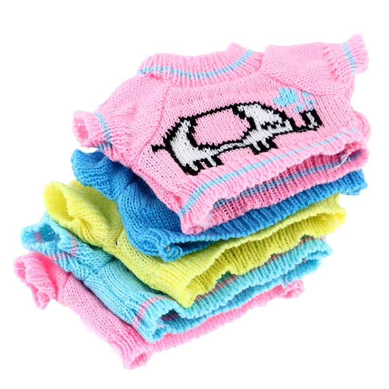 

1Pcs Soft Knitting Sweater For 30cm Doll Clothes Colorful Kawaii Plush Toys Clothes Accessories Girls Dressup Play Toys