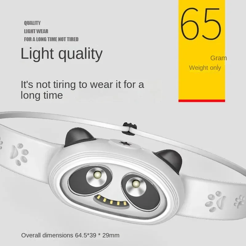 New Children's Headlight Multi-Functional Rechargeable Cartoon Wrist Light Eye Protection Outdoor Camping Night Running Light