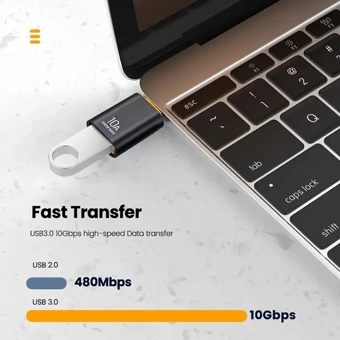 Адаптер OTG Type C «папа»-USB «мама», 10 А