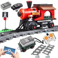 k96115 148pcs technology app remote control old classic train rc building blocks toy puzzle and building toys for kids gifts