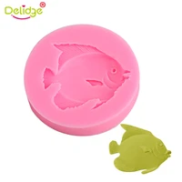 cute fish silicone mold 3d cake mould fondant chocolate soap tray for diy cake decorating baking tools