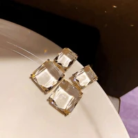 2022 new transparent glass crystal womens earrings luxury party jewelry sexy girls earrings fashion design accessories gift
