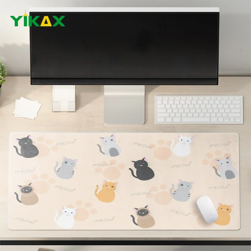 

Cute Cat Mouse Pad Rubber Notebook Mousepads Gaming Keyboard Mat Antislip Large Deskpad Office Gamer Table Cartoon Animal Carpet
